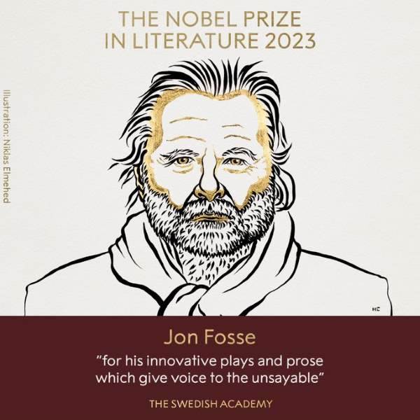 Illustration of Jon Fosse Nobel Prize of Literature