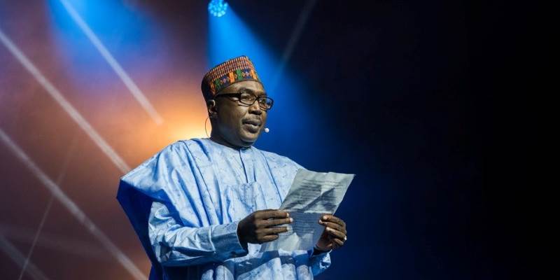 Mr. Zannah Mustapha during his acceptance speech. Foto: UNHCR/Mark Henley