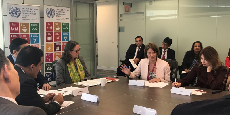 Ambassador Mona Juul at meeting