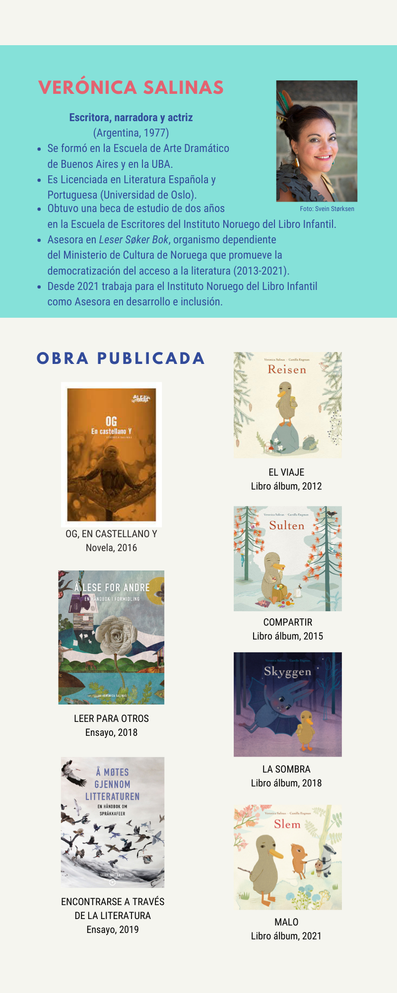 Infografia sobre Verónica Salinas.