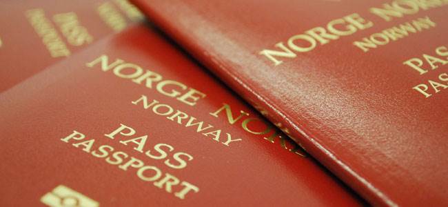 Photo of a Norwegian passport