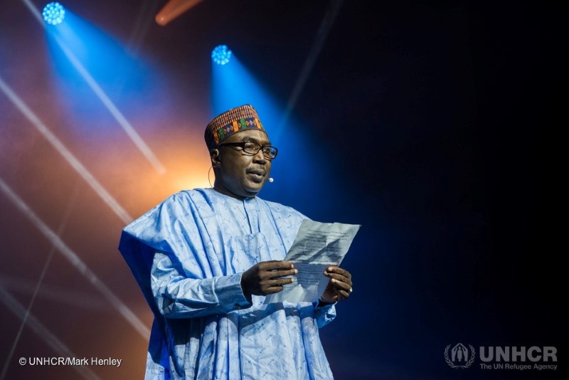Mr. Zannah Mustapha during his acceptance speech. Foto: UNHCR/Mark Henley