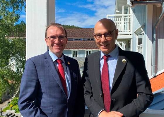 UN High Commissioner Volker Türk and Foreign Minister Espen Barth Eide meeting in Oslo
