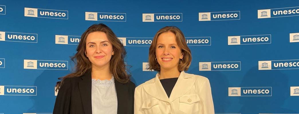 Bilde av praktikantene ved UNESCO våren 2024 - Foto:Foto: Delegasjonen