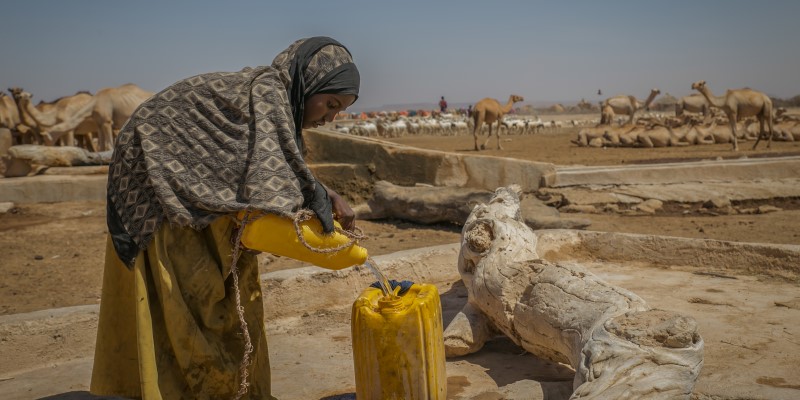 Sulem Hire ,9, getting water