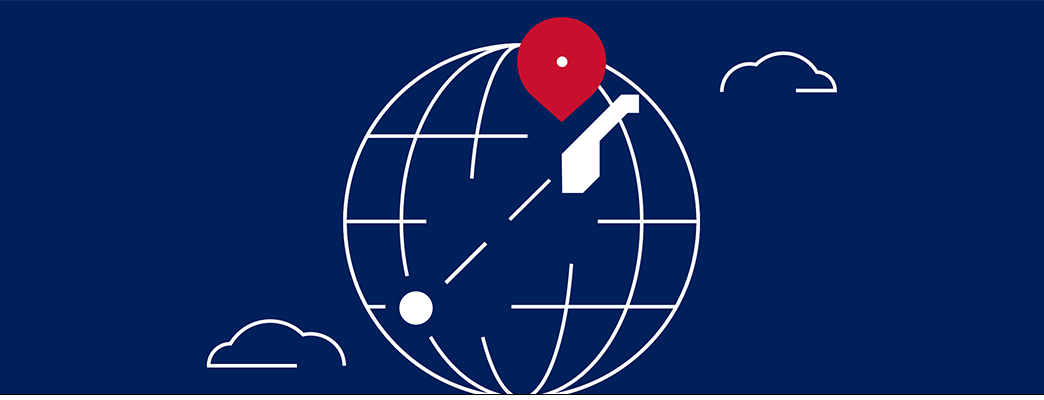 Illustrasjon jordkloden med Norge uthevet