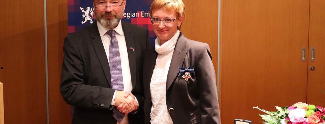 H. E. Ambassador Haakon Blankenborg and Honorary Consul Loredana Frank-Jerman.  - Photo:Royal Norwegian Embassy in Zagreb.