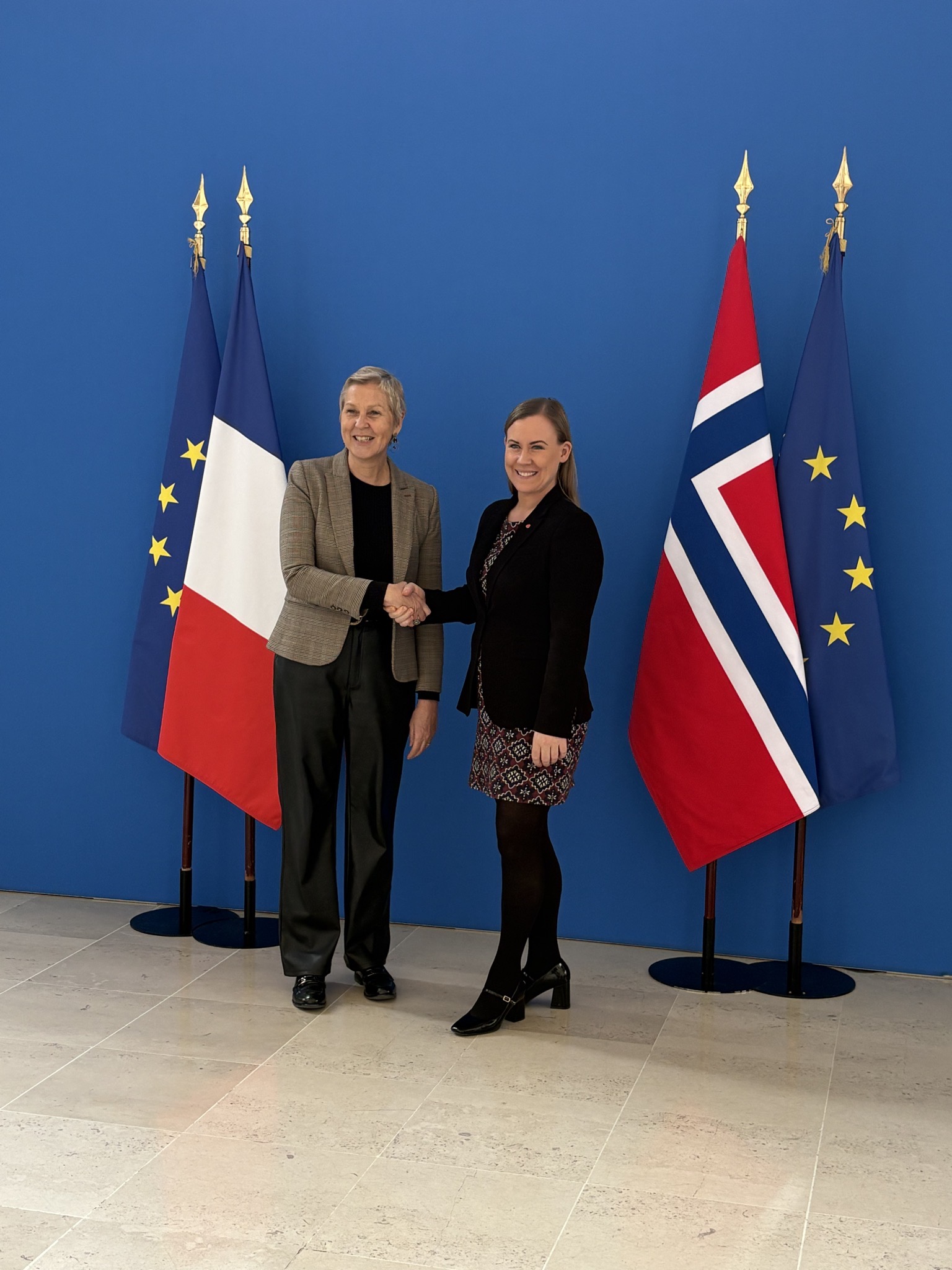 Les ministres Lene Vågslid et Anne Le Hénanff