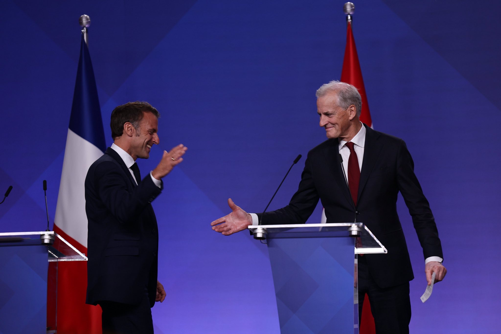 Emmanuel Macron et Jonas Gahr Støre