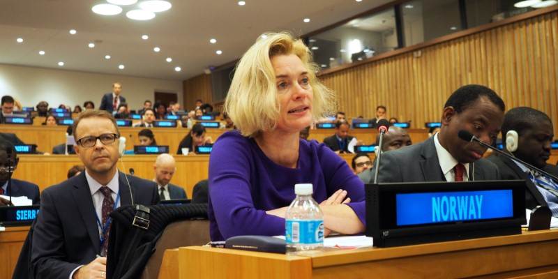 May-Elin Stener giving statement