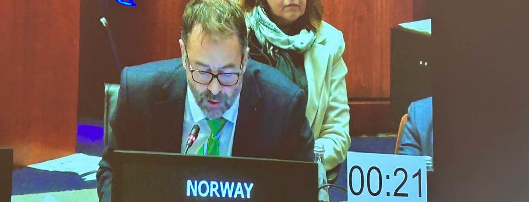 Even Stormoen holding his statement at WFP - Photo:Markus Tonholt Hovland