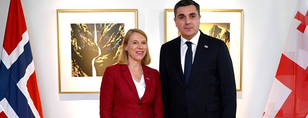 Utenriksministre Anniken Huitfeldt og Ilia Darchiashvili - Photo:Photo: Tuva Bogsnes 