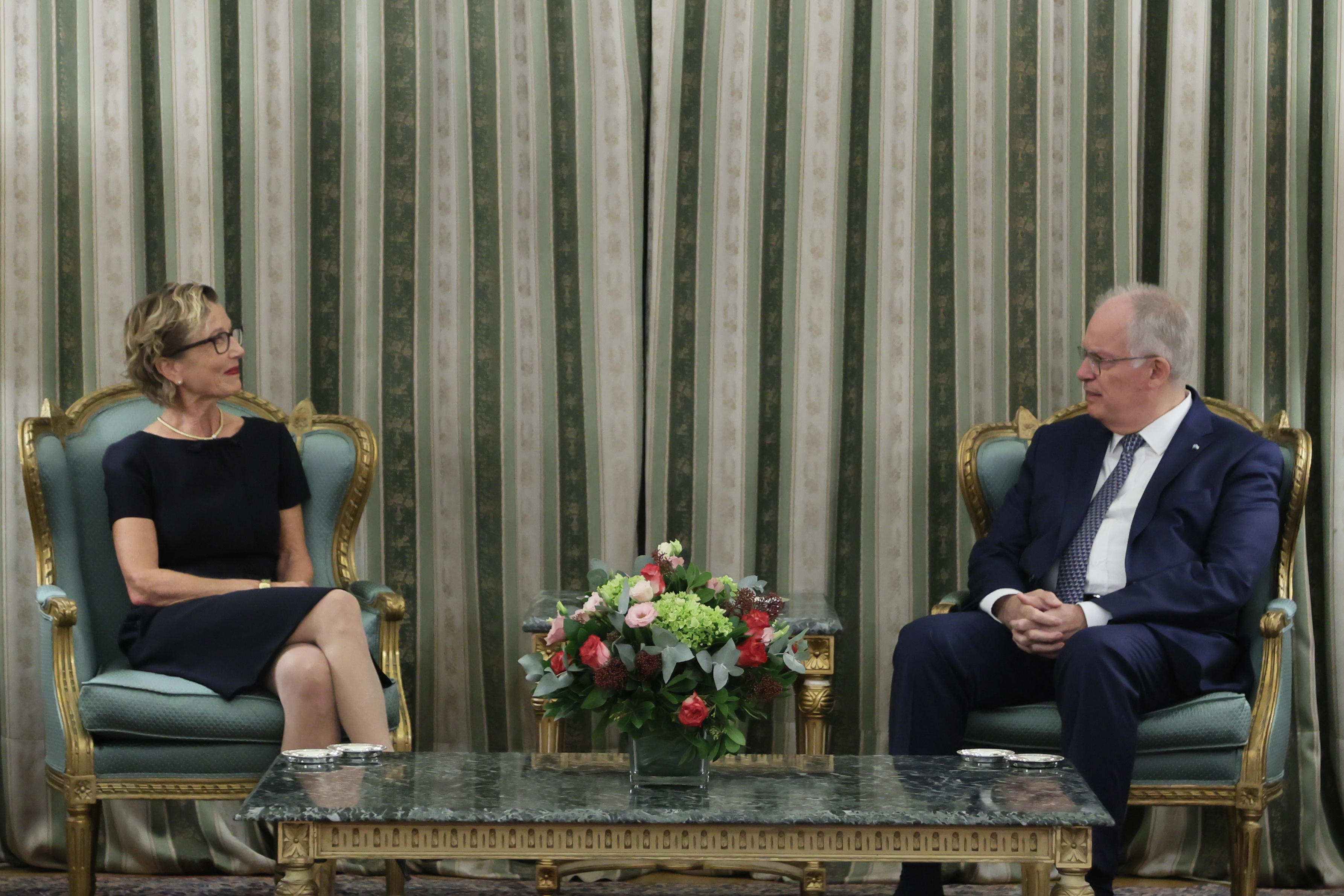 Ambassador Harriet Berg and President Tasoulas - Photo:NOR Embassy