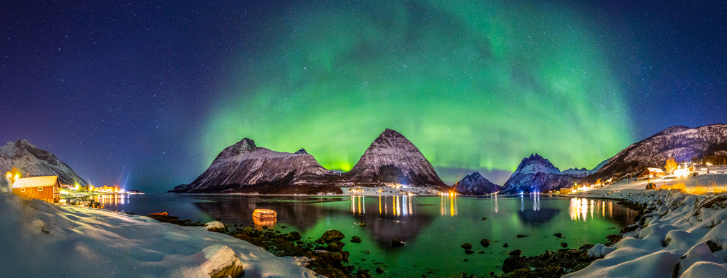 Northern light over Aldra in Aldersundet - Helgeland - Foto:Hans Petter Sørensen / FarOutFocus – Visit Norway