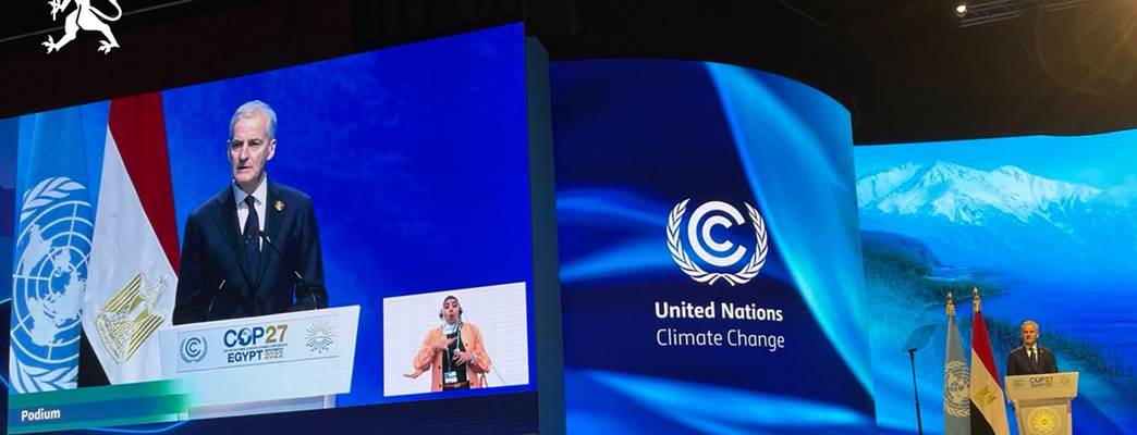 Discours du Premier ministre Jonas Gahr Støre à la COP 27 - Photo:Cabinet du Premier ministre