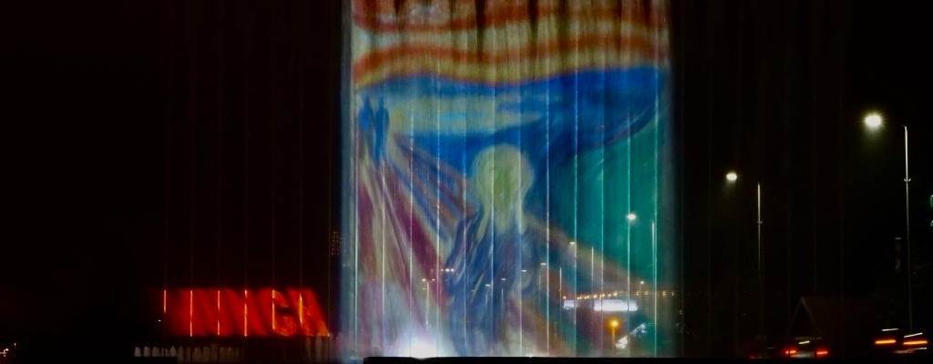 Picture of "Scream" on the fountain in Zagreb  - Photo:Photo: Norwegian Embassy in Zagreb