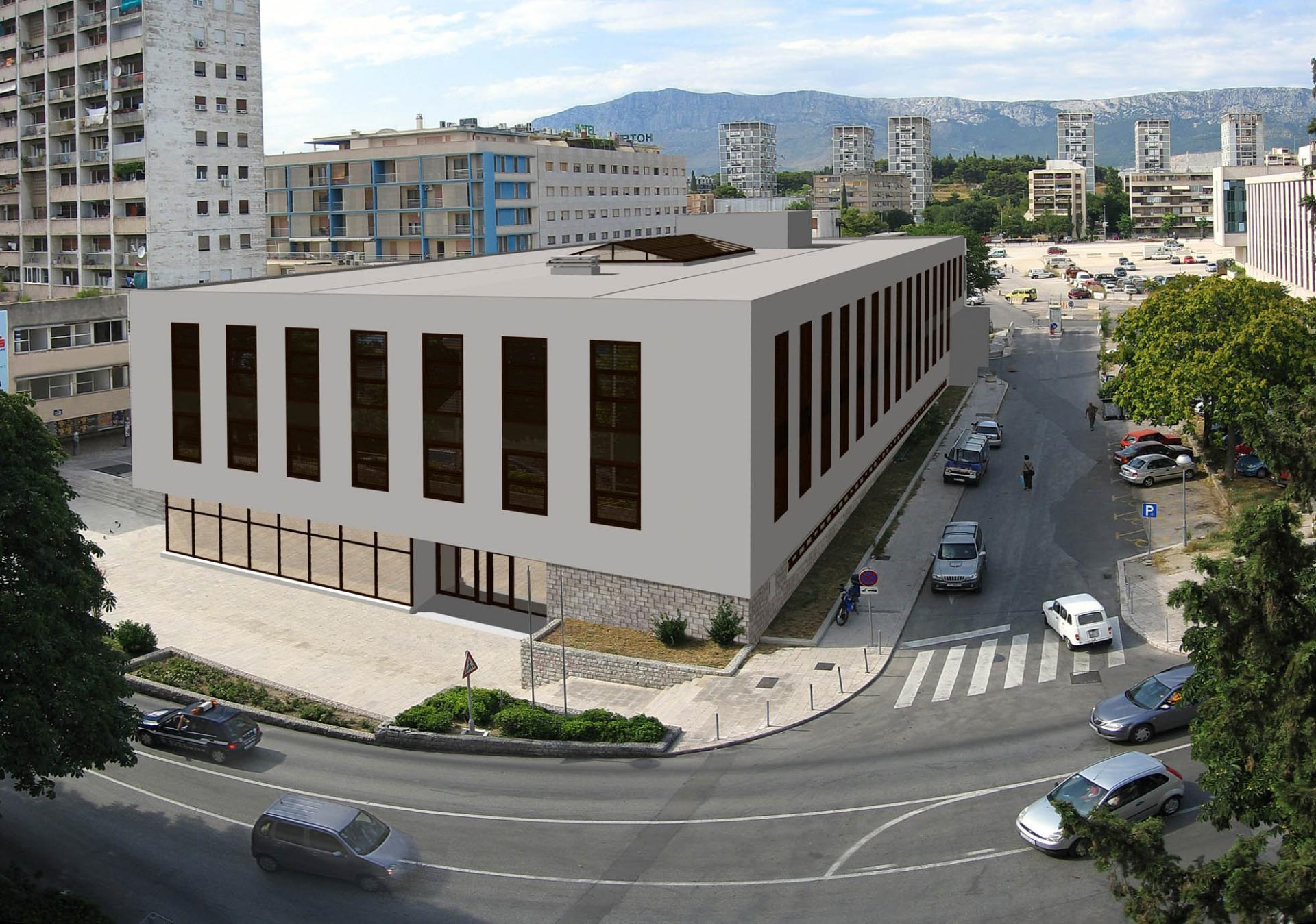 Illustration of the new courthouse in Split 