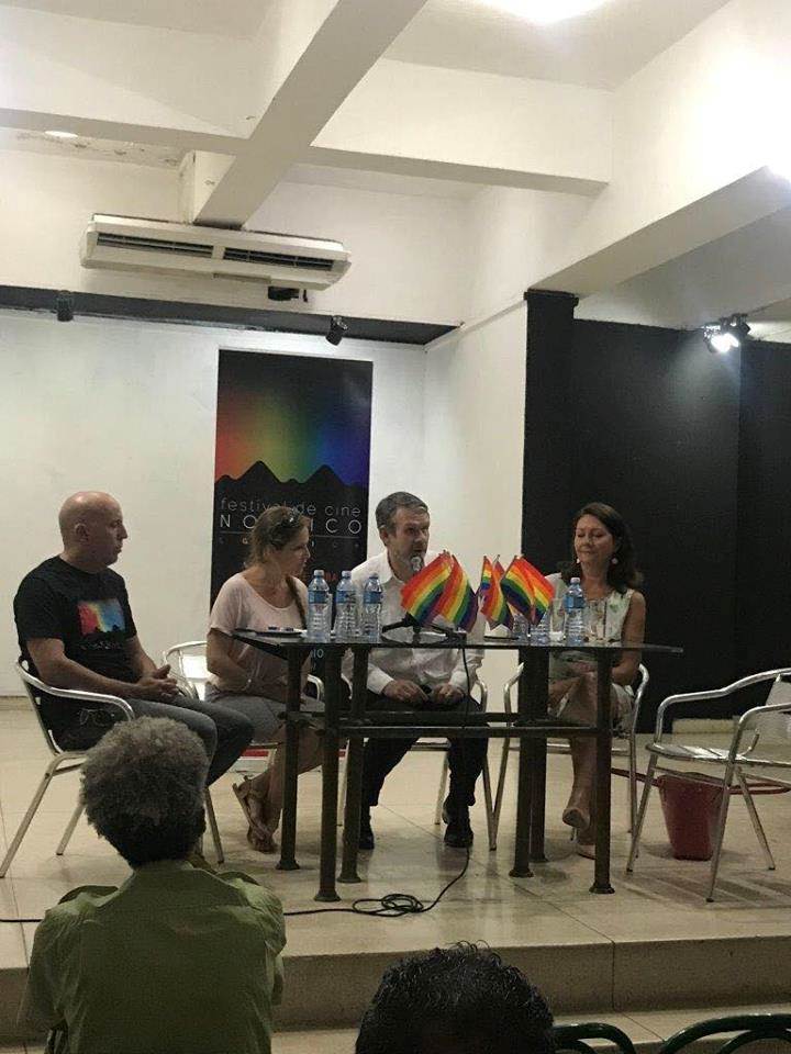 Conferencia de prensa previo al festival con los embajadores de Noruega y Suecia en Cuba y el CENESEX. Foto: Mayralina Trespando
