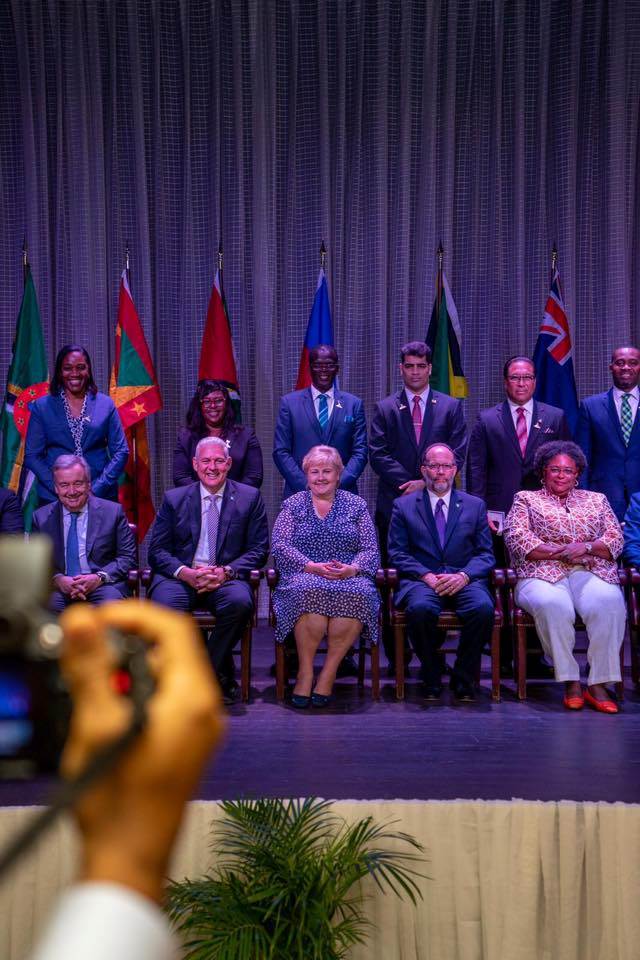 Prime Minister Erna Solberg with some of the state leaders in CARICOM. Photo: Arvid Samland