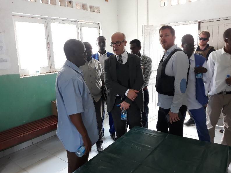The Norwegian delegation led by Special Envoy H.E. Vebjørn Heines visiting Dayniile Hospital in April 2018