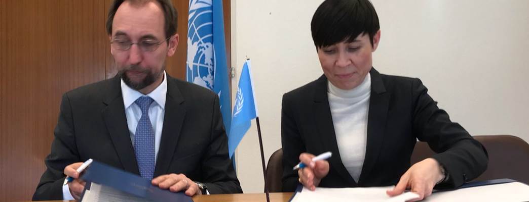UN Human Rights Chief Zeid Ra'ad Al Hussein and Norwegian Foreign Minister Ine Eriksen Søreide