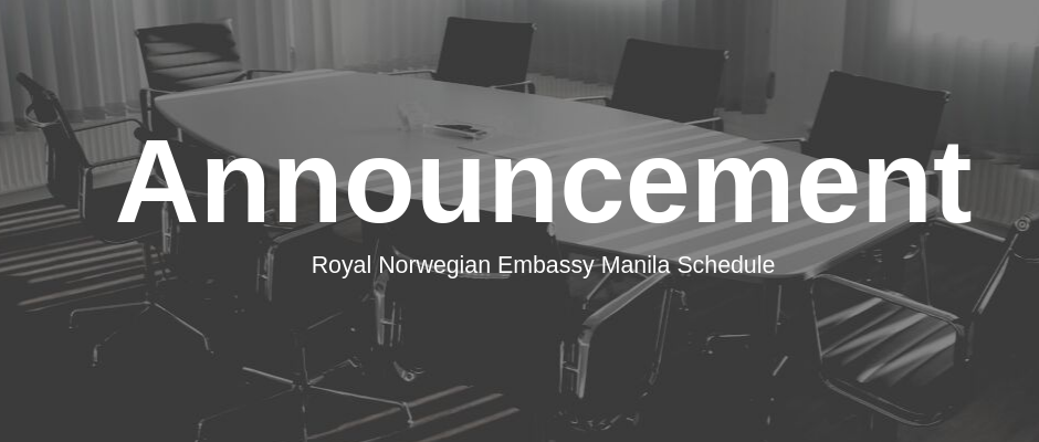 Noirwegian Embassy Manila Holiday Schedule - Photo:Noirwegian Embassy Manila Holiday Schedule